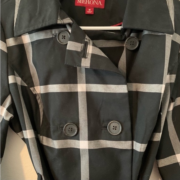 Merona Striped Trench Coat Jacket - Picture 9 of 9